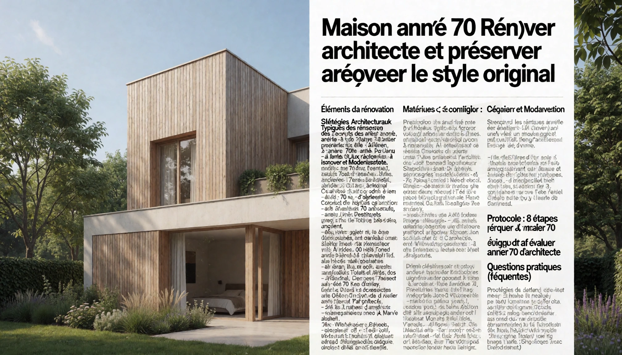 Mise en situation maison pour Maison année 70 architecte